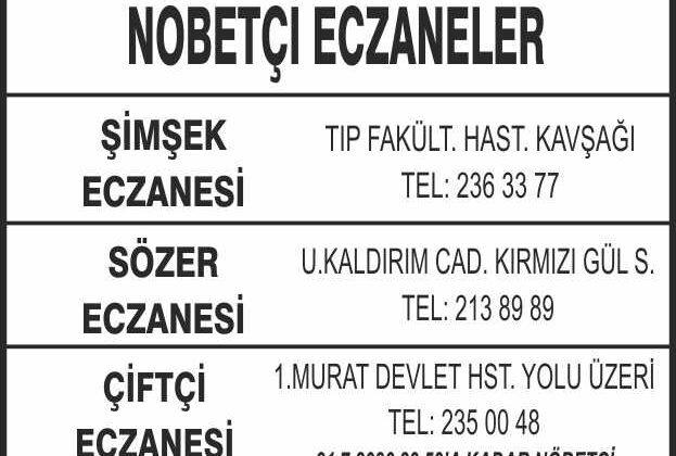 Nöbetçi Eczaneler