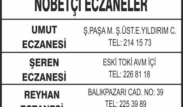 Nöbetçi Eczaneler
