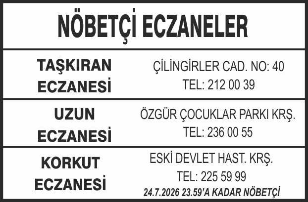 Nöbetçi Eczaneler