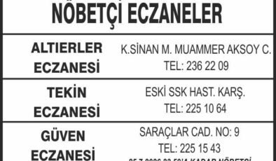 Nöbetçi Eczaneler