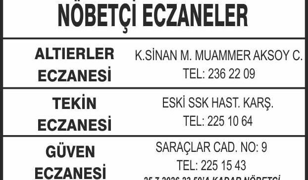 Nöbetçi Eczaneler