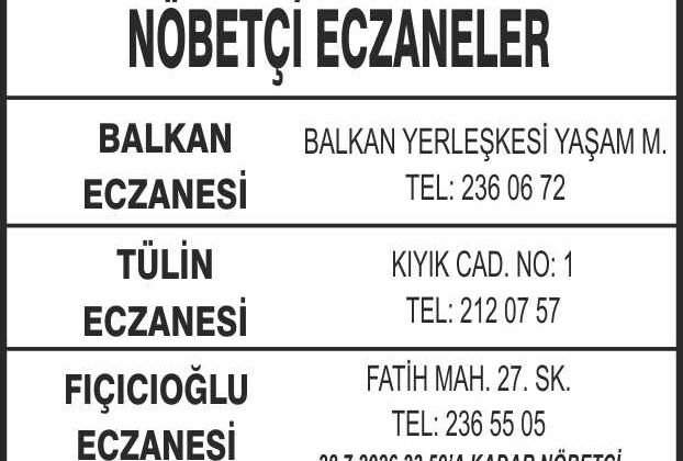 Nöbetçi Eczaneler