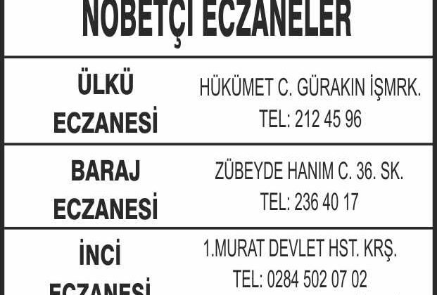 Nöbetçi Eczaneler