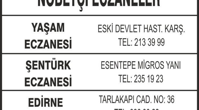 Nöbetçi Eczaneler