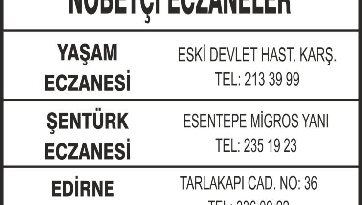 Nöbetçi Eczaneler