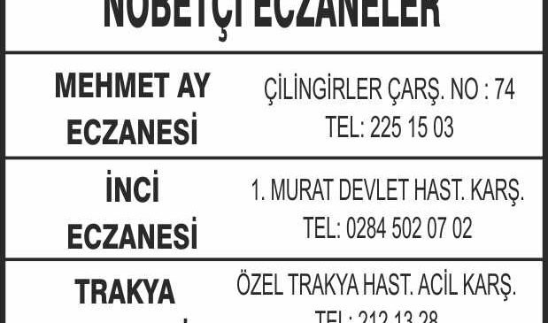 Nöbetçi Eczaneler