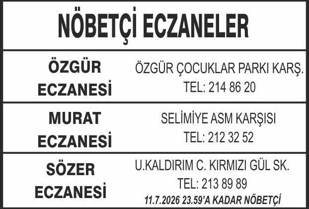 Nöbetçi Eczaneler