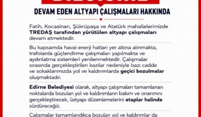 Belediyeden altyapı açıklaması