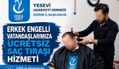 Erkek engelli vatandaşlara bedava tıraş