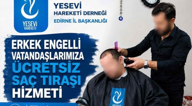 Erkek engelli vatandaşlara bedava tıraş