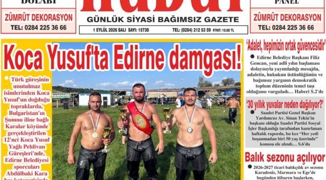 1 Eylül 2026 Salı Hudut Gazetesi