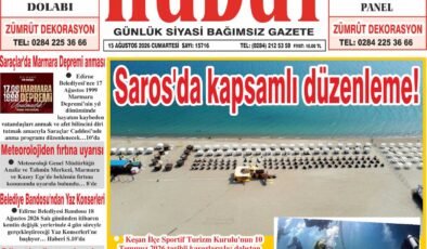 15 Ağustos 2026 Cumartesi Hudut Gazetesi