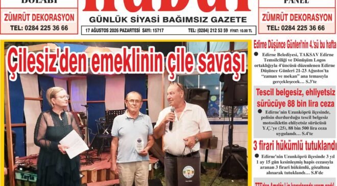 17 Ağustos 2026 Pazartesi Hudut Gazetesi