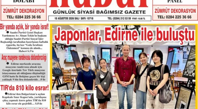 18 Ağustos 2026 Salı Hudut Gazetesi