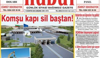 19 Ağustos 2026 Çarşamba Hudut Gazetesi