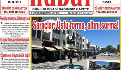 22 Ağustos 2026 Cumartesi Hudut Gazetesi