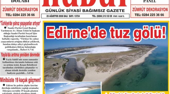 25 Ağustos 2026 Salı Hudut Gazetesi