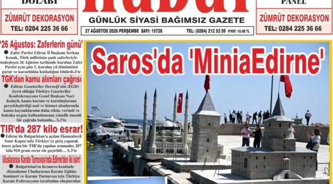 27 Ağustos 2026 Perşembe Hudut Gazetesi