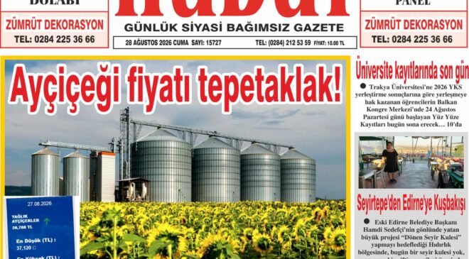 28 Ağustos 2026 Cuma Hudut Gazetesi