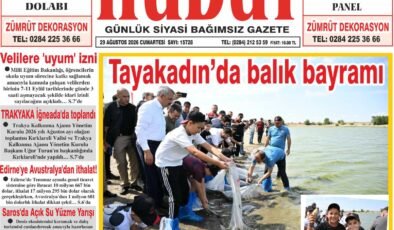 29 Ağustos 2026 Cumartesi Hudut Gazetesi