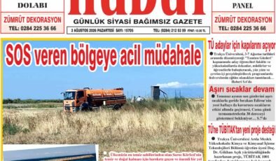 3 Ağustos 2026 Pazartesi Hudut Gazetesi