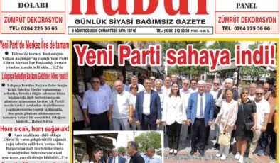 8 Ağustos 2026 Cumartesi Hudut Gazetesi