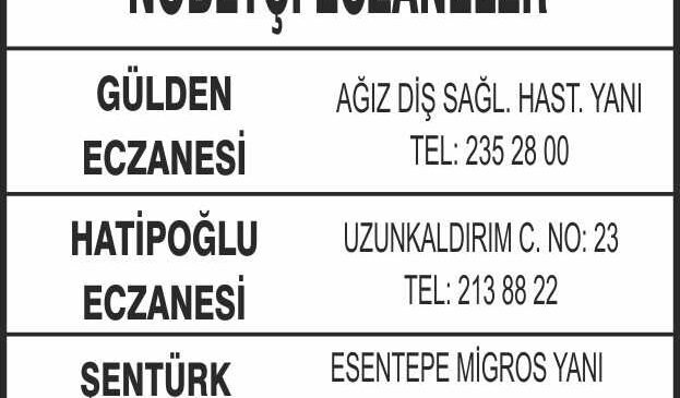 Nöbetçi Eczaneler