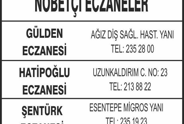 Nöbetçi Eczaneler