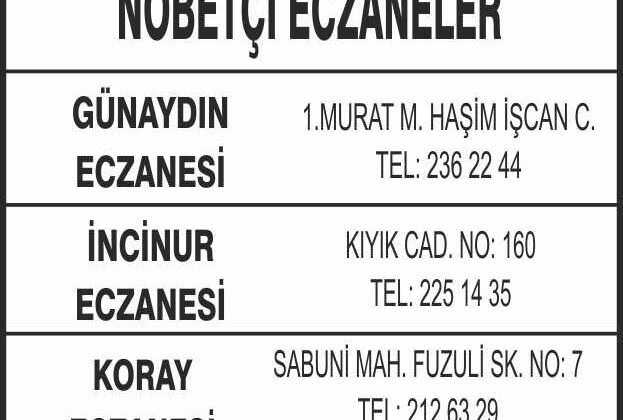 Nöbetçi Eczaneler