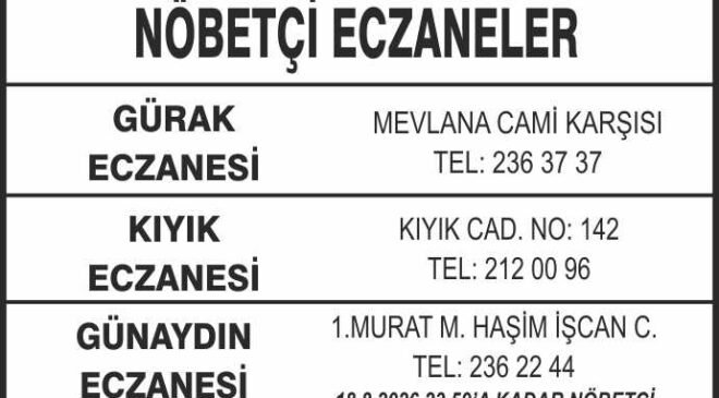 Nöbetçi Eczaneler