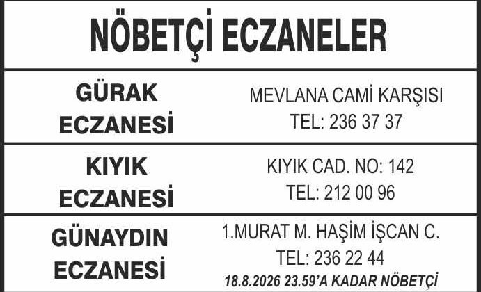 Nöbetçi Eczaneler
