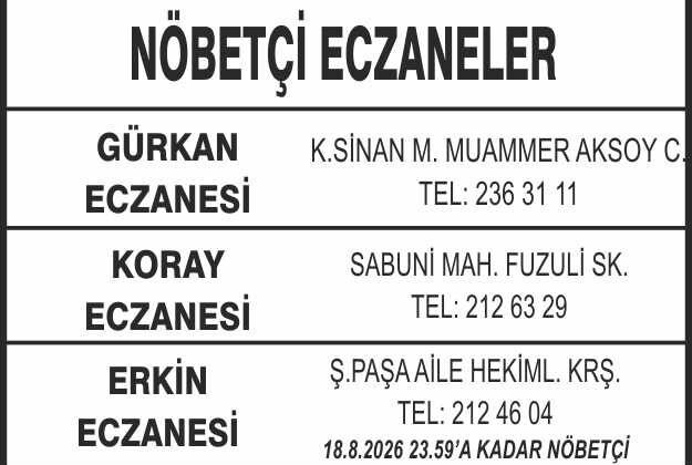 Nöbetçi Eczaneler