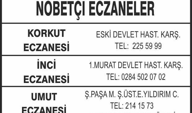 Nöbetçi Eczaneler