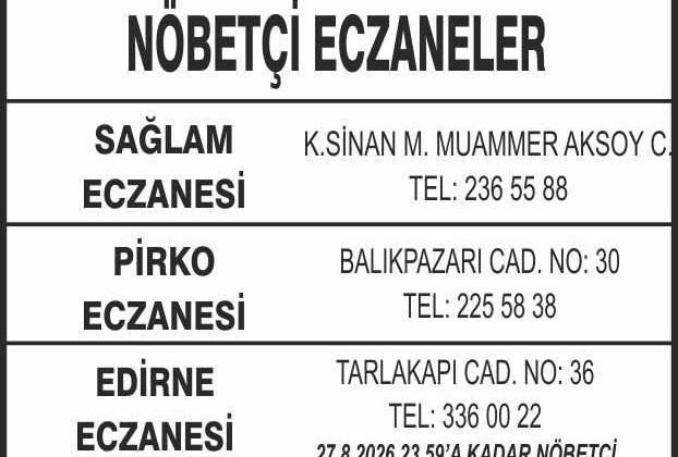 Nöbetçi Eczaneler