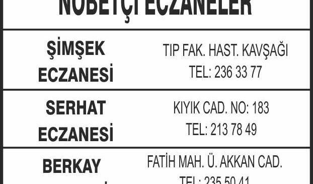 Nöbetçi Eczaneler