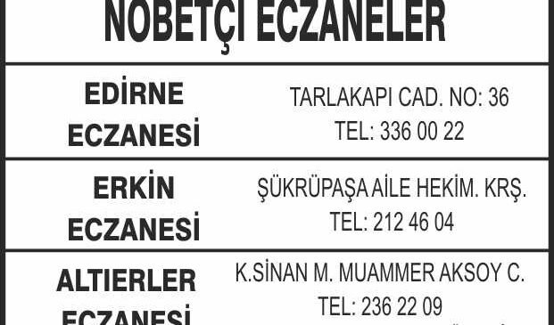 Nöbetçi Eczaneler