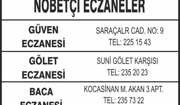 Nöbetçi Eczaneler