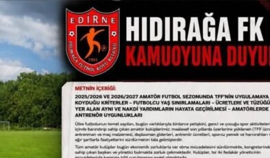 Hıdırağa SK’dan TFF’ye çağrı