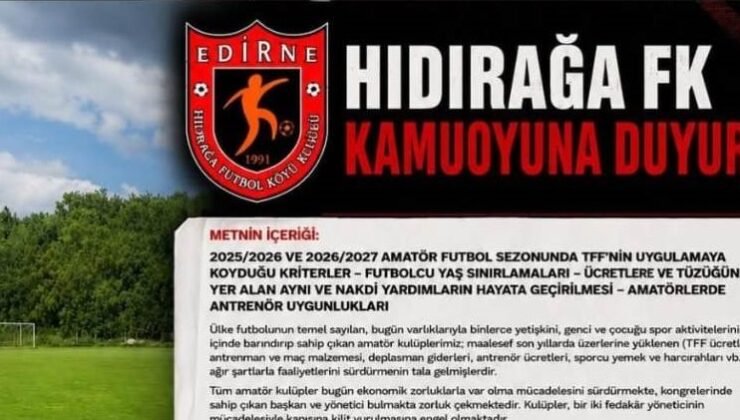 Hıdırağa SK’dan TFF’ye çağrı
