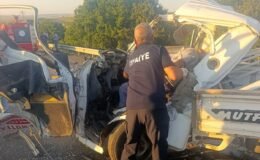 Kamyonet sürücüsü kazada öldü