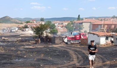 Ot yangını evlere sıçramadan söndürüldü!