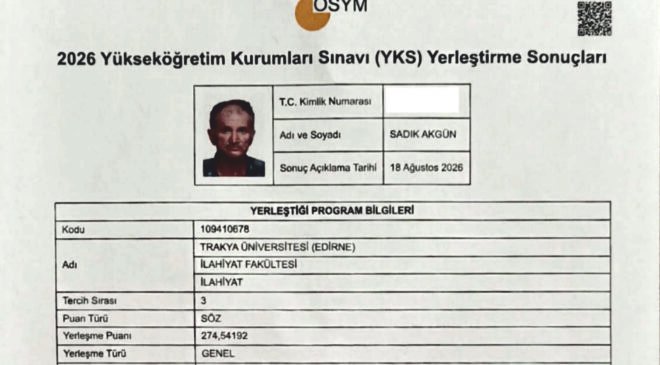 60’ında İlahiyat Fakültesi’ni kazandı!