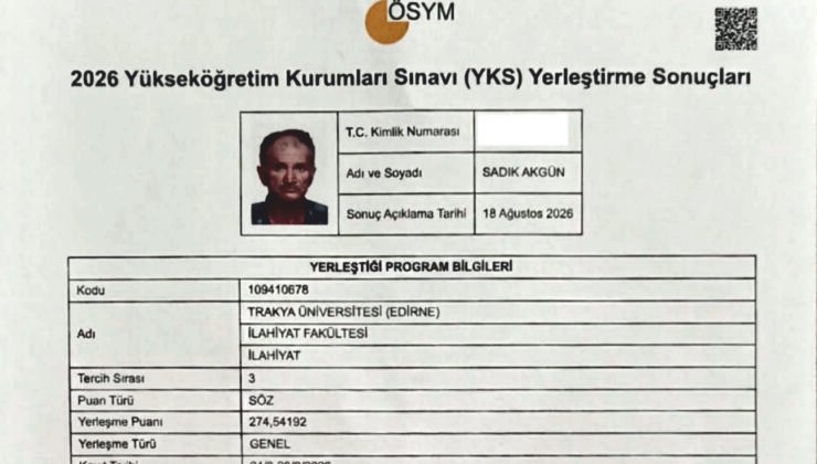 60’ında İlahiyat Fakültesi’ni kazandı!