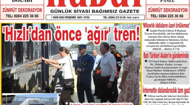 1 Ekim 2026 Perşembe Hudut Gazetesi