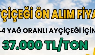 Ayçiçeğinde ön alım fiyatı açıklandı!