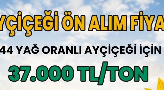 Ayçiçeğinde ön alım fiyatı açıklandı!