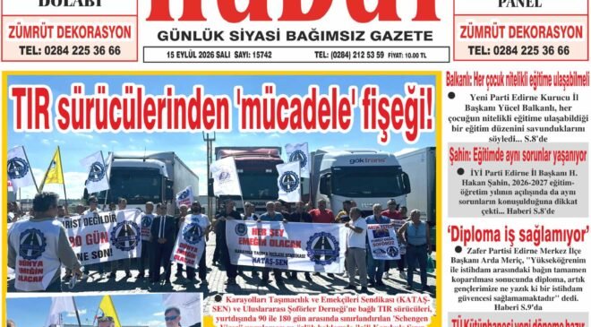 15 Eylül 2026 Salı Hudut Gazetesi