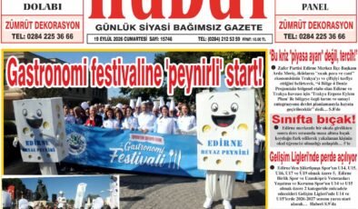 19 Eylül 2026 Cumartesi Hudut Gazetesi