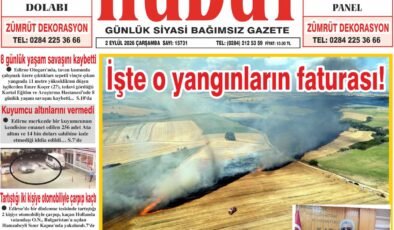 2 Eylül 2026 Çarşamba Hudut Gazetesi