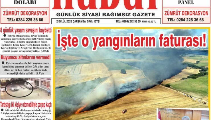 2 Eylül 2026 Çarşamba Hudut Gazetesi